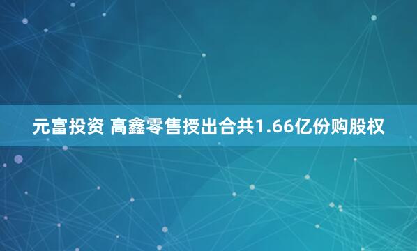 元富投资 高鑫零售授出合共1.66亿份购股权